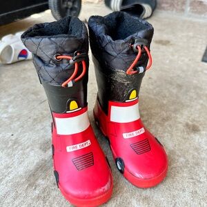 London Fog Kids Red Firefighter Boots